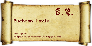 Buchman Maxim névjegykártya